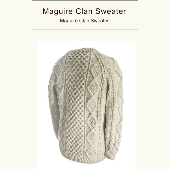 Aran Traditional Irish Wool Cable Knit Sweater - Picture 5 of 10